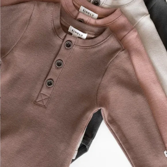 Organic Ribbed Kids Matching Set - Neutral Tones - Picture 6 of 8